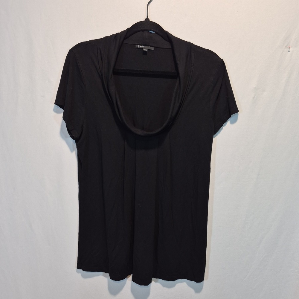 Chaus L Cowl Neck Blouse 90s Minimalist Y2K Corporate Dark Academia Quiet Luxury
